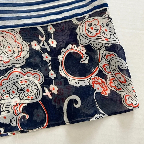 CAbi Women’s Blue‎ Floral Paisley Peplum Sheer Blouse Small #5349 - Picture 12 of 12